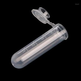 50Pcs 5ml Plastic Clear Test Centrifuge Tubes Snap Cap Vials Sample Lab Container Laboratory D14