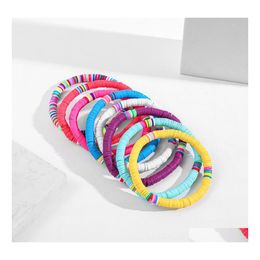 Charm Bracelets Beach Style Bohemia Sweet Bracelet For Women 6Mm Color Polymer Clay Plastic Drop Delivery Jewelry Dhy2T