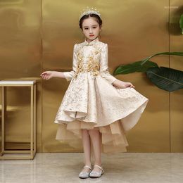 Ethnic Clothing Satin Children China Dress Princess Thick Long Party Dresses Evening Kids For Girls Fashion Chinese Winter Costume