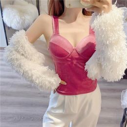 Women's Tanks Sexy Women Tank Top Velvet Crop Solid Camisole Tube Seamless Wireless Push Up Underwear Padded Bra Bralette Vest Winter