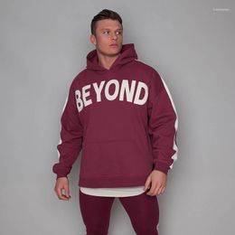 Men's Hoodies Autumn And Winter Fashion Outdoor Fitness Climbing Pullover Leisure Sports Stretch Color Matching Hooded Sweatshirt