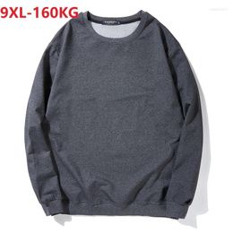 Men's Hoodies Spring Men Plus Size 6XL 7XL 8XL 9XL Sweatshirt Cotton High Street Wear Sports Hoody Big Loose Gray Tops 150KG 68