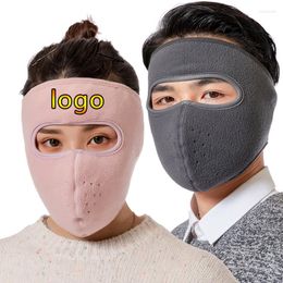 Berets Winter Custom Logo Windproof Face Warm Mask Cap Men Women Ski Breathable Masks Fleece Shield Caps Sports Balaclava Hat