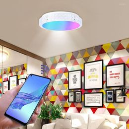 Ceiling Lights Wifi RGB LED Round Ultra Slim Flat Panel Light RF Remote Control Downlights Spotlight