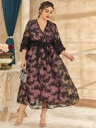 Plus Size Dresses TOLEEN Women Midi 2023 Summer Pink Luxury Designer Long Large Chic Elegant Turkish Evening Party Robe Clothing