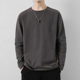 Men's T Shirts 2023 Spring Men Long Sleeve Women Cotton Summer Tees Solid Color Basic Soft Tops Male Oversized Plain TShirts M-5XL