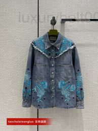 Men's Jackets designer Heavy Industry Flower Embroidery Denim Shirt Design Sense Small casual coat high-end YP3W