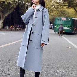 Women's Wool & Blends 2023 Autumn And Winter Korean Fashion Mid-length Woolen Coat Jacket Casual Loose Ladies Overcoat Temperament Stylish