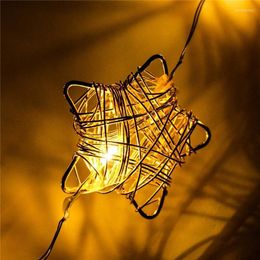 Strings 10 Lights Golden Star Style Fairy String For Christmas Outdoor Garden Decor Wedding Party