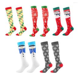 Men's Socks 1 Pair Women Men Christmas Nylon Party Banquet Event Compression Breathable Long Tube Warm Sock Sports Hosiery