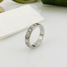 Band Rings love ring for men womens luxury ring designer rings women mens Unisex Titanium Steel Anniversary Gift party Skeleton J240326