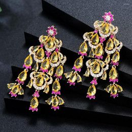 Dangle Earrings GODKI 49mm Red Carpet Movie Star For Women Wedding Party Dubai Bridal Jewelry Boucle D'oreille Femme Gift