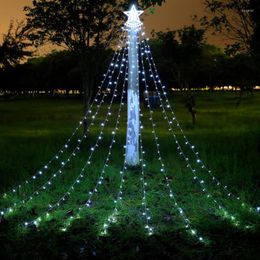 Strings LED String Lights EU/US Plug Christmas Decoration Festival Lighting Outdoor Garden Decorative Windproof Flower Ring Fairy Light