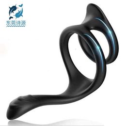 sex toys penis ring Shiyuan Powerful Male Assisting Penis Ferrule Multi frequency Vibration Tornado Sperm Locking Ring Prostate Vestibule Double Stimulation