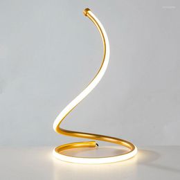 Table Lamps Modern Simple Spiral For Living Room Minimalist Led Stand Lights Bedroom Bedside Desk Lamp Home Decor Night Light