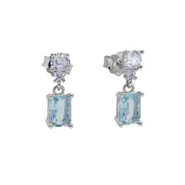 Dangle Earrings & Chandelier Classic Crystal Sea Blue Cubic Zirconia Stud For Women 925 Sterling Silver Cute Jewellery Simple Luxury Gift