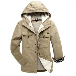 Men's Down Winter Cotton Jacket Thick Warm Plus Velvet Section Casual Hooded Overcoat Windbreaker Euro Sizs Coat