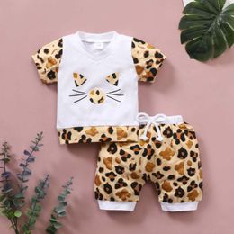 Clothing Sets Summer Baby Boy Girl Clothes Set Born Kids Toddler Boys Girls Leopard Print Top Shorts Suit