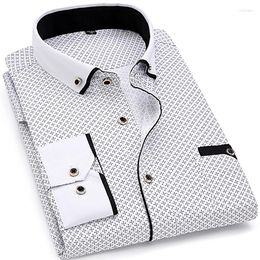 Men's Casual Shirts Men Shirt Spring Long Sleeve Social Business Dress Polka Dot Print Brand Clothing Soft Comfortable DA-026