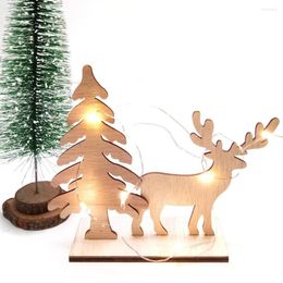 Christmas Decorations Santa Claus Snowman Ornaments Excellent Durable Birch Board And Plywood Elk Wooden DIY Room Table Desk Decor