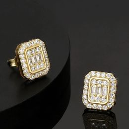 Fashion Earrings for Men Women 18K Yellow White Gold Plated Sparky Cubic CZ Earrings Nice Gift