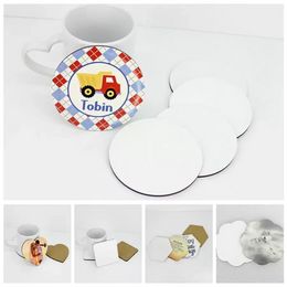 DIY Sublimation Blank Cup Mat MDF Wooden Insulated Cup Coasters Kitchen Accessories Cup Bar Mug Drink Pads Wholesale EE