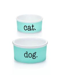 Фарфоровая кошачья собачья чаши роскошные дизайнерские дизайнерские керамические домашние животные поставляют собачьи чаши tfbluedogcats5164544