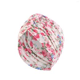 Berets Fashion Design Women India Print Hat Muslim Ruffle Cancer Chemo Beanie Scarf Turban Head Wrap Breathable Cap Accessories