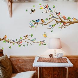 Wall Stickers Bird On Branch Sticker Living Room TV Sofa Background For Home Decoration Wallpaper Bedroom Office Self-adhesive