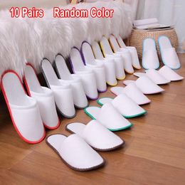 Bath Accessory Set 10Pair Disposable Slippers El Travel Slipper Thick Non-slip Colorful Plush Party Home Guest Use Unisex Shoes