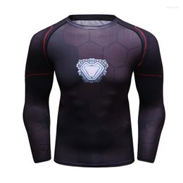 Men's T Shirts 2023 Fashion Round Neck Sport Wear 3d Printed Long Sleeve Running Fitness Tights Breathable For Men