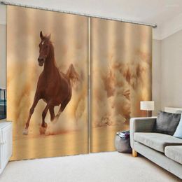 Curtain Customized Size Luxury Blackout 3D Window Curtains Nature Personality Style Alley Po Print Horse