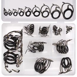 45Pcs/set Fishing Rod Guides Tip Tops Repair Kit Ceramic Ring Spinning Casting Tackle Accessories