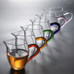 Cups Saucers Heat-Resistant Glass Fair Thickening Tea Set Cup With Handle Transparent Coffee Healthy Drink Kitchen Accessories