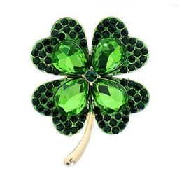 Brooches CINDY XIANG Rhinestone Clover For Women Green And Red Color Pin Peace Health Plant Jewelry