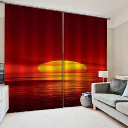 Curtain Drapes Cortinas Sunset Curtains 3D Window For Living Room Bedroom Customized Size