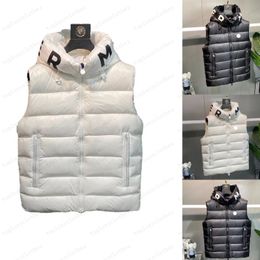 2022 дизайнерские мужские пуховые жилеты женские воротник-стойка пуховик зимняя куртка вышитый нагрудный значок теплая верхняя одежда куртки
