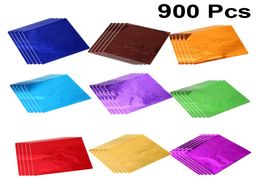 900pcs Colourful Aluminium Foil Chocolate Wrapping Paper Tea Wrapping Paper Gift Food Package Paper Wedding Party Candy Packaging3041604