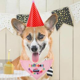 Dog Apparel Useful Birthday Scarf Moisture-proof Accessory Party Hats Hat Bandana