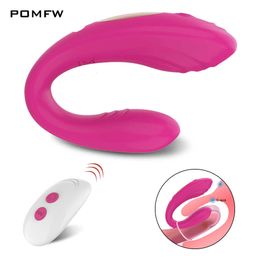 Sex Toy Vibrator Erotic Wireless Vi delar vibe Remote Control U Shape Dildo Vibrator G Spot Clitoris Stimulator Par Vuxna leksaker för kvinna