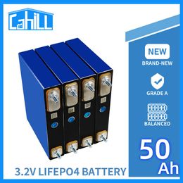New 50AH Lifepo4 3.2V 1/4/8/16/32PCS Recargable Battery Grade A Lithium Iron Phosphate Solar Cell for RV Boat Golf Cart Forklift