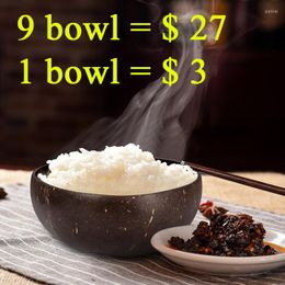 Bowls Trend Natural Coconut Shell Bowl Tableware Kitchen Set Spoon Fruit Salad Noodle Rice Wooden Creative Tools