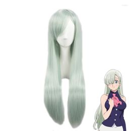 Party Supplies Anime The Seven Deadly Sins Cosplay Wigs Elizabeth Liones Wig Long Green Straight Women Synthetic Hair Cap