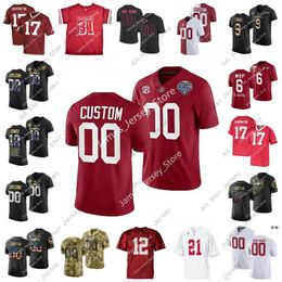 American College Football Wear 9 Bryce Young Jersey 13 Jahmyr Gibbs 7 Ja'Corey Brooks 7 Elias Ricks 11 Traeshon Holden DJ Dale 3 Jermaine Burton NCAA Mens Alabama Crims