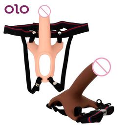 Beauty Items OLO Silicone Dildo Male Strap On Masturbation Hollow Penis Sleeve Realistic sexy Toys for Men Gay