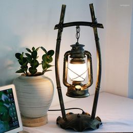 Table Lamps Bedroom Study Stage Wrought Iron Kerosene Chinese Style Restoring Ancient Ways Of Archaize Lantern Lamp