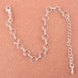 Link Bracelets Simple Silver Colour Circles Bracelet & Bangles For Woman Sweet Metal Round Chain Female Wholesale Gifts