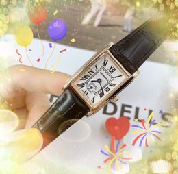 Women Rectangle Shape Roman Tank Series Dial Watches Three Pins Casual Business Fashion Luxury Lady clock Quartz elegant wristwatches Favourite Christmas gifts