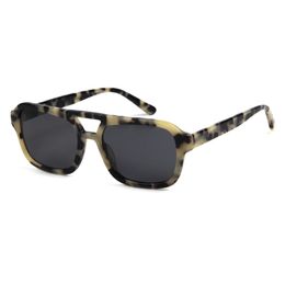 Modische Sonnenbrille mit großem Rahmen, schwarze Schildkrötenbrille, quadratischer Rahmen, Doppelstrahl-Sonnenbrille für Herren und Damen, Plank-Retro-Brille mit Box