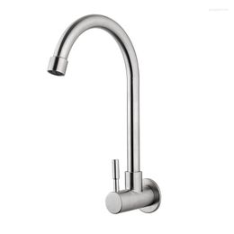 Kitchen Faucets Stainless Steel Wall Mounting Fast On Faucet Sink Single Cold Mounted Installation NIERSI